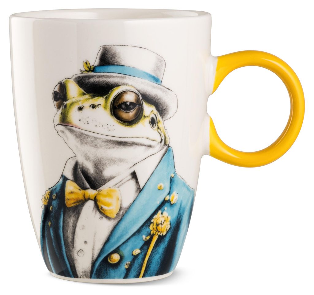 Gilde Tasse Human Essence Froschmotiv, Becher, Kaffeetasse, Frosch, Porzellan, Ø 9 cm, 81537