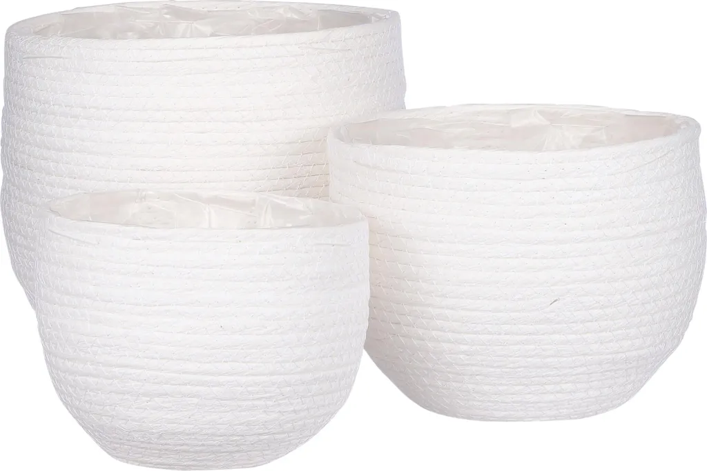 Panier Blanc Jorck Mica Decorations - Set de 3 pour Ranger sans Encombrer 25cm