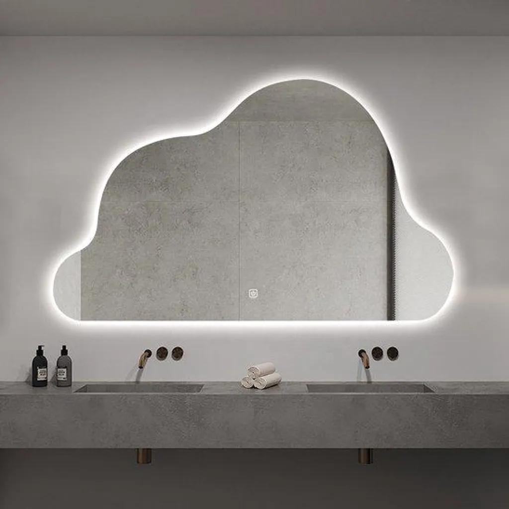 Miroir de Salle de Bain Rond à LED et Fonction Anti-buée 60 cm