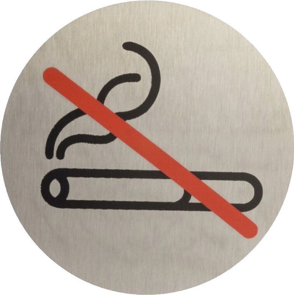 DOMINO Schild Selbstklebend 6,5 cm | Rauchen verboten | Türschild Gäste | Idealer Aufkleber | No smoking Schild | Schilder für Büros, Restaura...