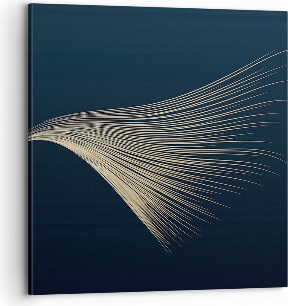 Bild auf Leinwand - Leinwandbild - Einteilig - Golden Borsten Abstraktion - 70x70cm - Wand Bild - Wanddeko - Wandbilder - Leinwanddruck - Bilder - ...