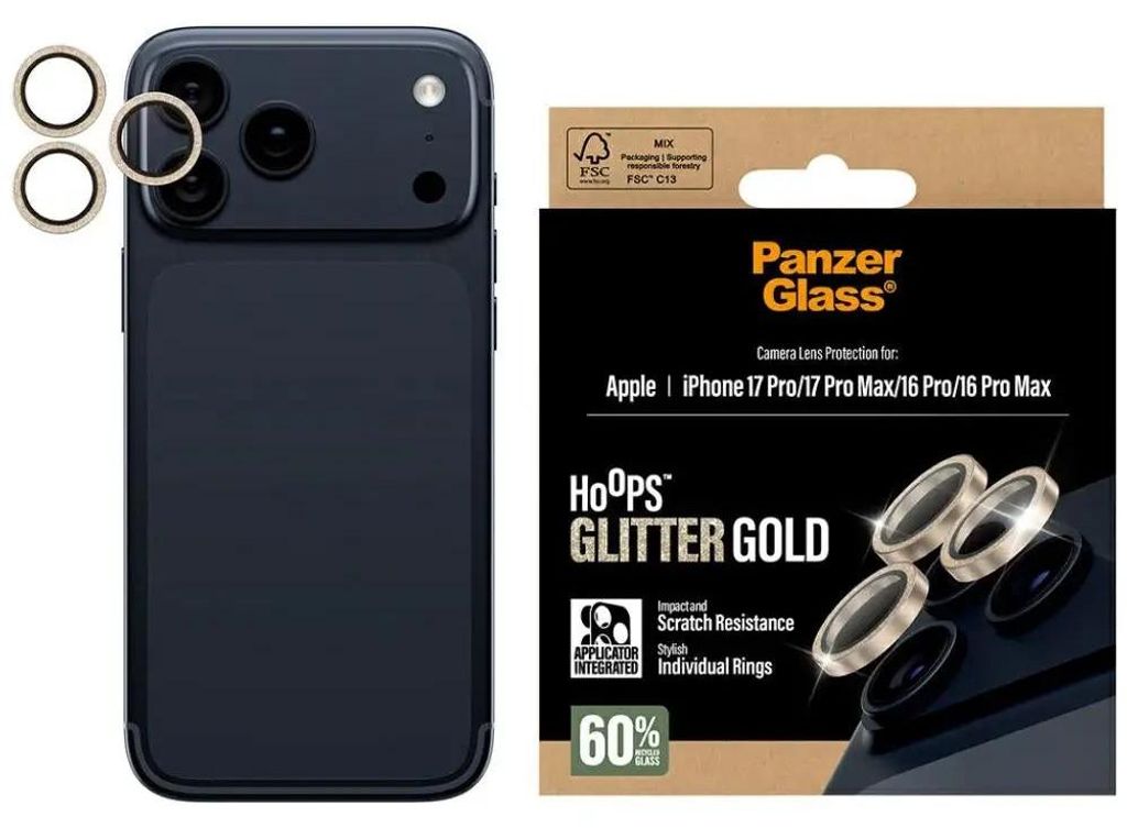 PanzerGlass ® Hoops® Camera Lens Protector Glitter Gold Zdjęcie produktu 
