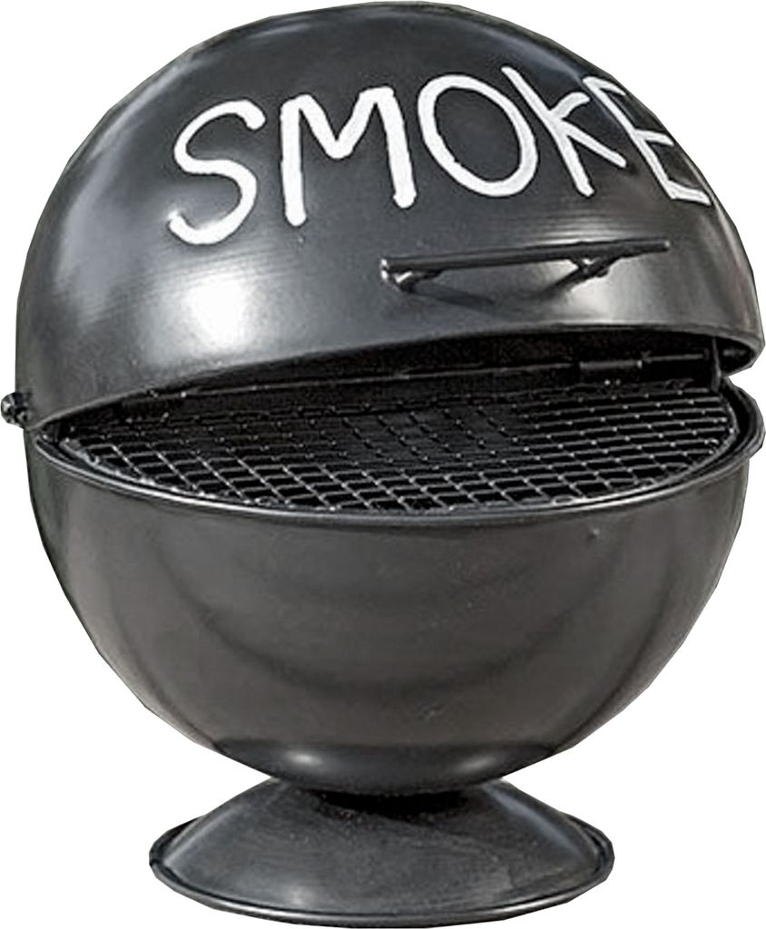 Posacenere - Nero - Metallo - Ø 13 cm - con coperchio Immagine del prodotto 