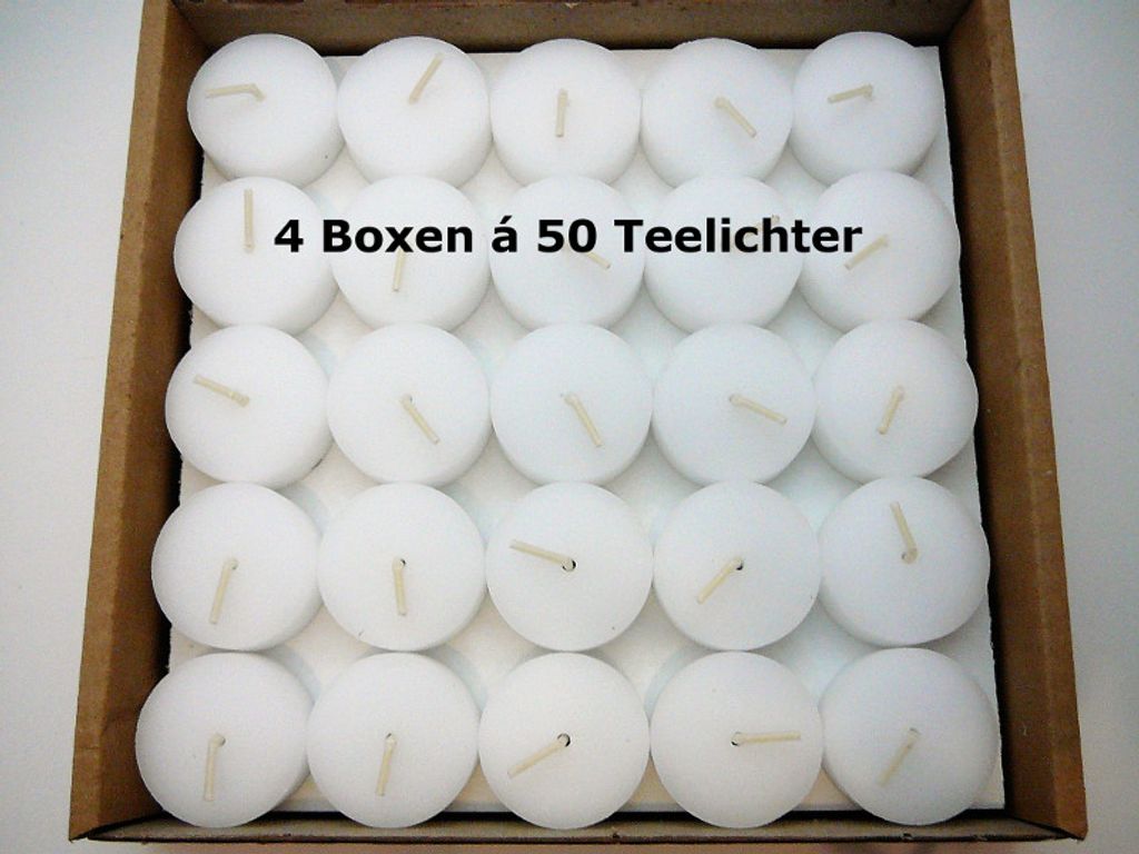 200 Teelichter ohne Hülle (4x50 Stk.) Weiß Rohlinge 4 Produktbild 