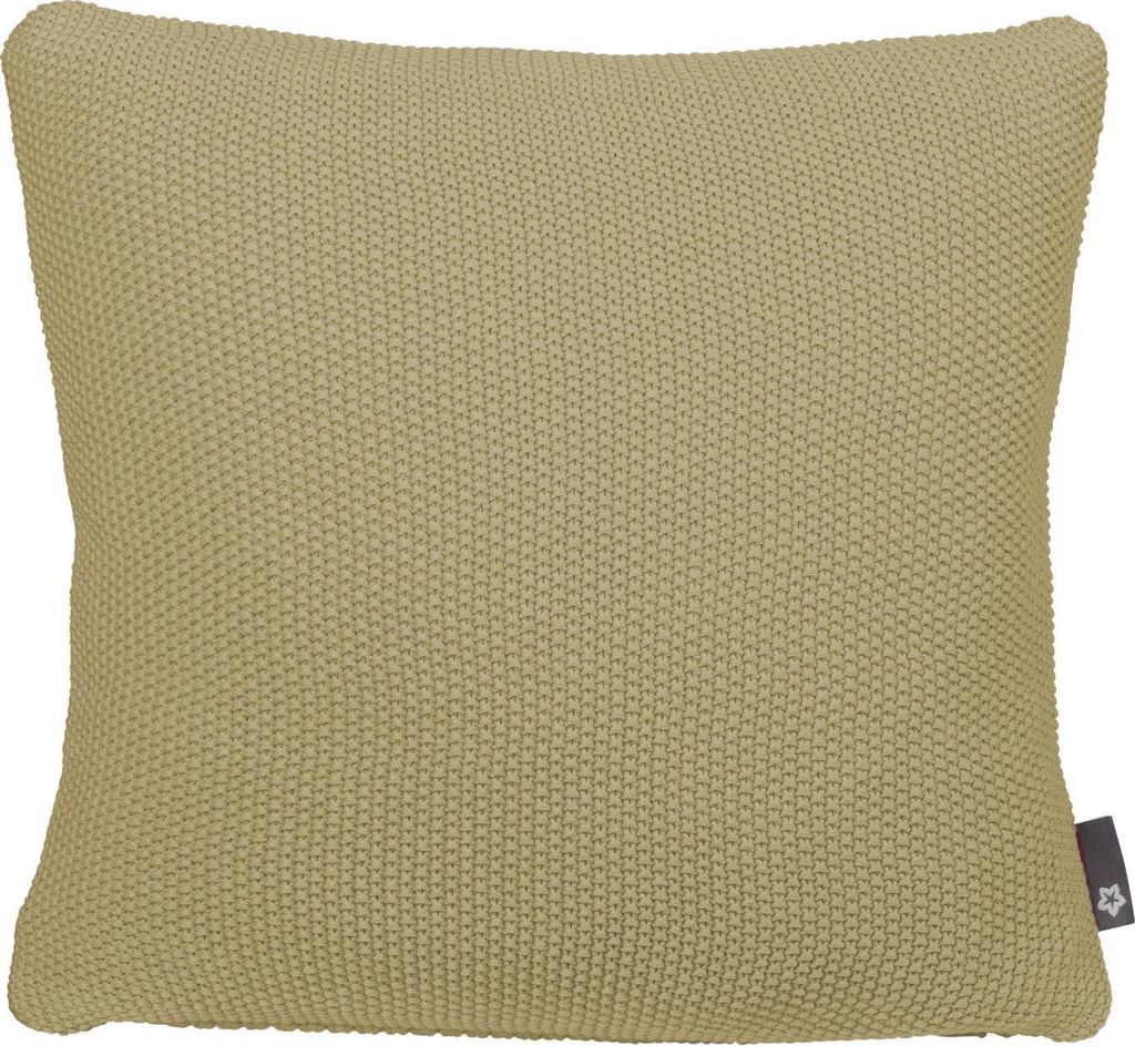 Pichler Baumwollgestrick uni Kissenhülle 2er Set 40 x 40 cm LOLA Rechteck pampas