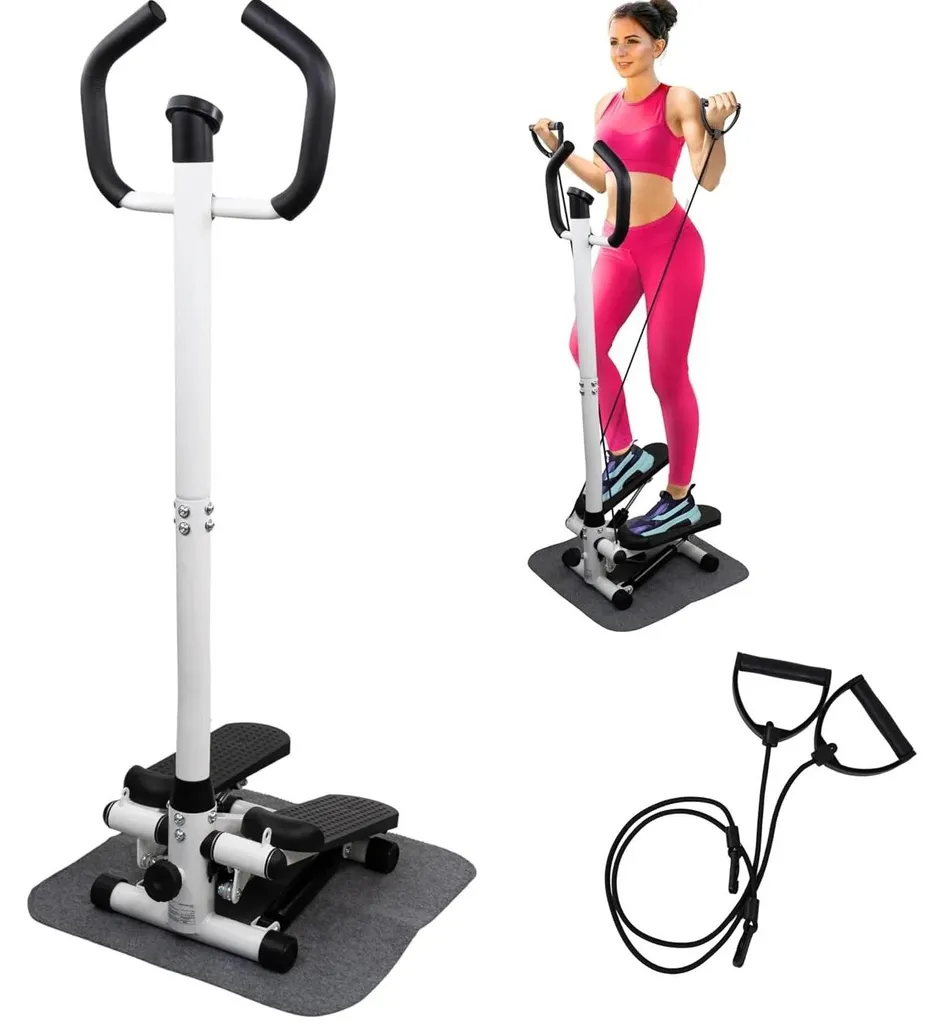 Vélo d'appartement compact pour bras et jambes avec bandes de fitness