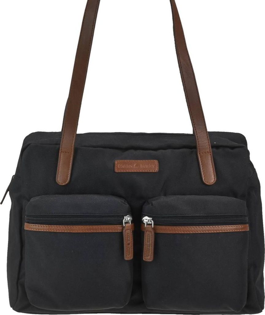 Greenburry Shopper Schultertasche Nylon 35x24cm "Emily" schwarz