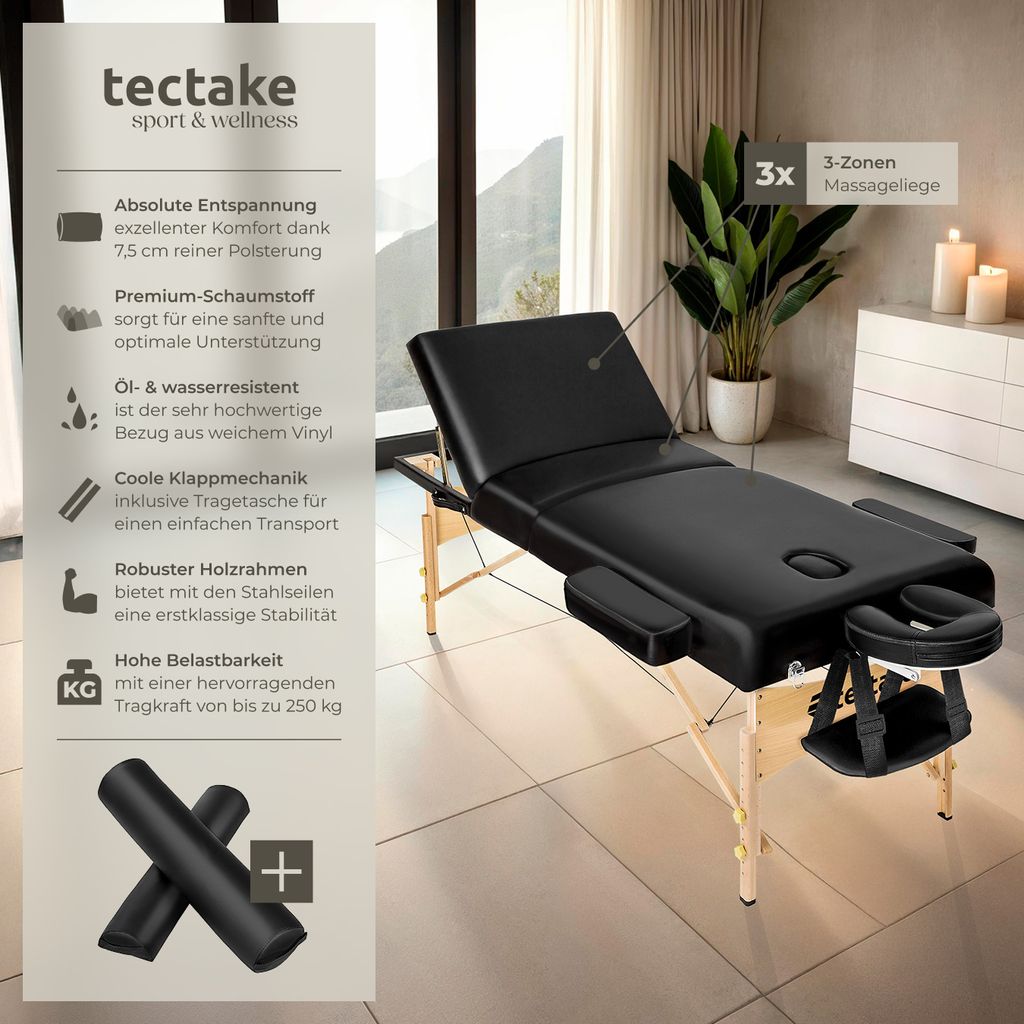 3 Zonen Massageliege-Set Somwang Breite 70 cm, Polsterung Produktbild 