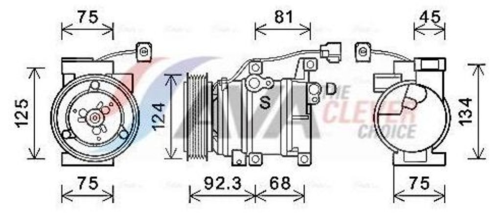 AVA COOLING SYSTEMS MZAK219 10P09 Klimaanlage Klimakompressor für MAZDA 3 (BK) 6 Station Wagon (GY) CX-7 (ER) 6 (GG) 6 Hatchback (GG)