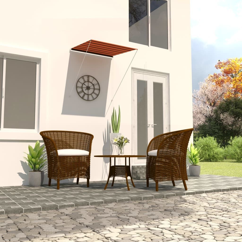 Einziehbare Markise 100×150 cm Orange und Braun - Markisen 145893