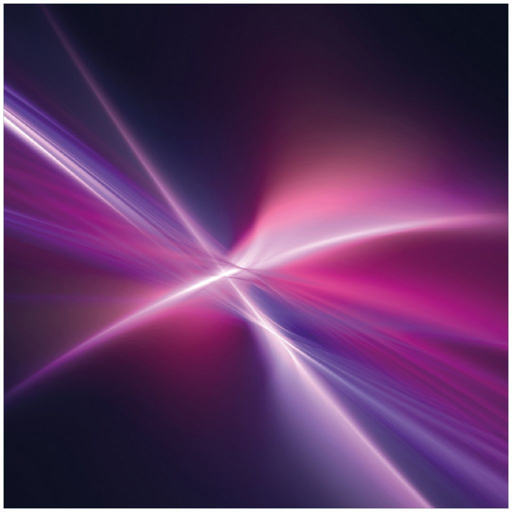 Wallario Premium Glasbild, freischwebende Optik, kräftige Farben, Größe 30 x 30 cm Motiv Abstrakte Formen und Linien schwarz lila pink weiß