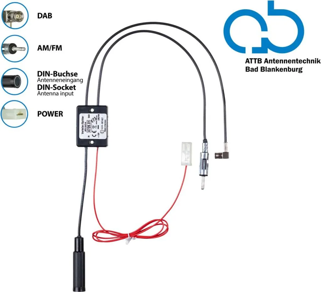 Upgrade DAB+ per Auto Classiche: Splitter Antenna DIN SMB Amplificato