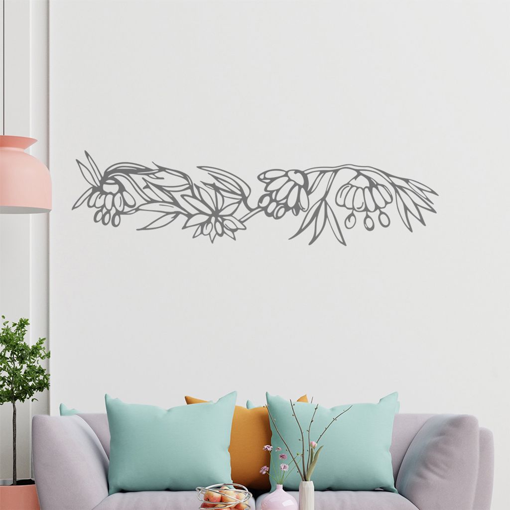 Blume - Ranken Wandtattoo in 6 Größen - Wandaufkleber Wall Sticker - Dekoration, Küche, Wohnzimmer, Schlafzimmer, Badezimmer