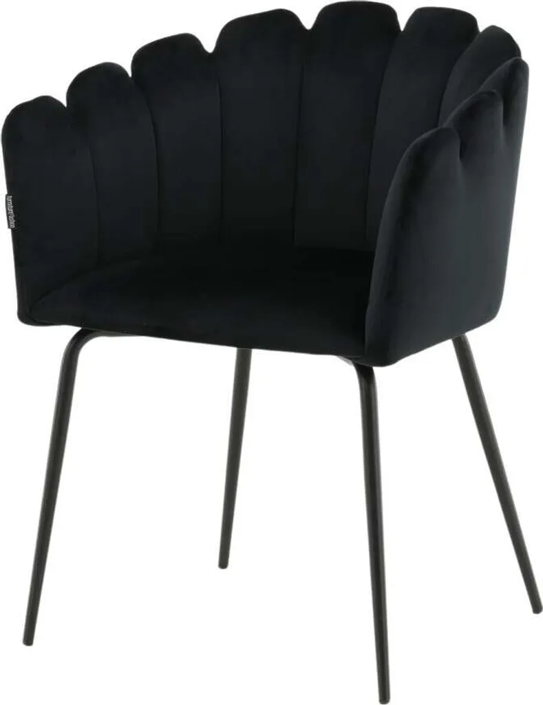 Chaise Limhamn Noir 61x54x77cm - Assise Ergonomique et Pieds en Métal