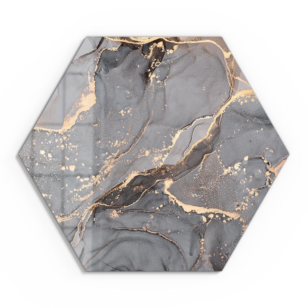 DEQORI Glasbild Echtglas 55x48 cm 'Elegantes Marmormuster' Wandbild Bild modern Deko