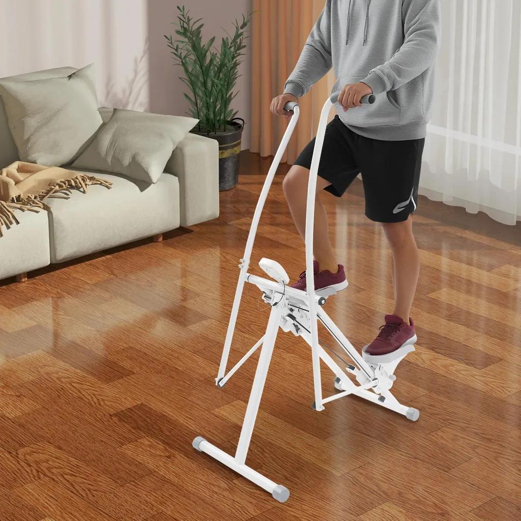 Vertical Climber - Stepper d'Escalier Blanc pour Tonifier Corps sans Chocs