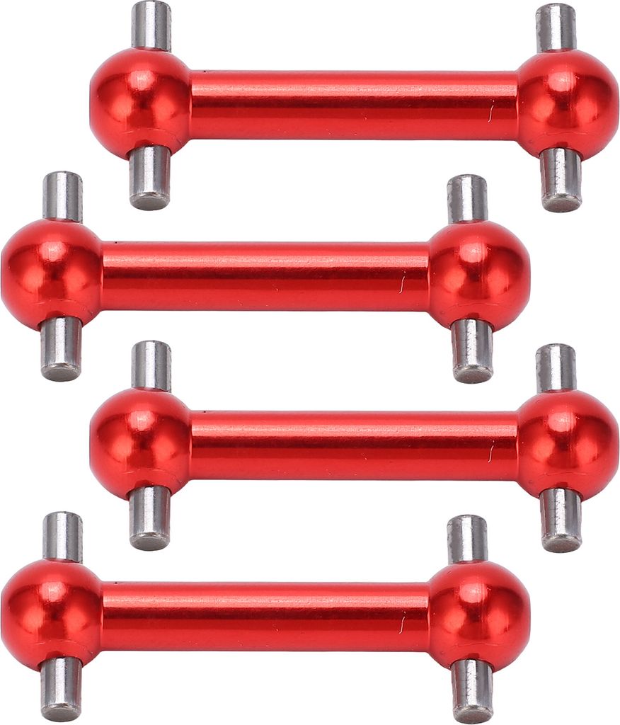 4er-Set Dog Bone Antriebswellen aus Aluminiumlegierung, für Tamiya TT01 TT02 RC-Car Upgrade-Teile – Rot