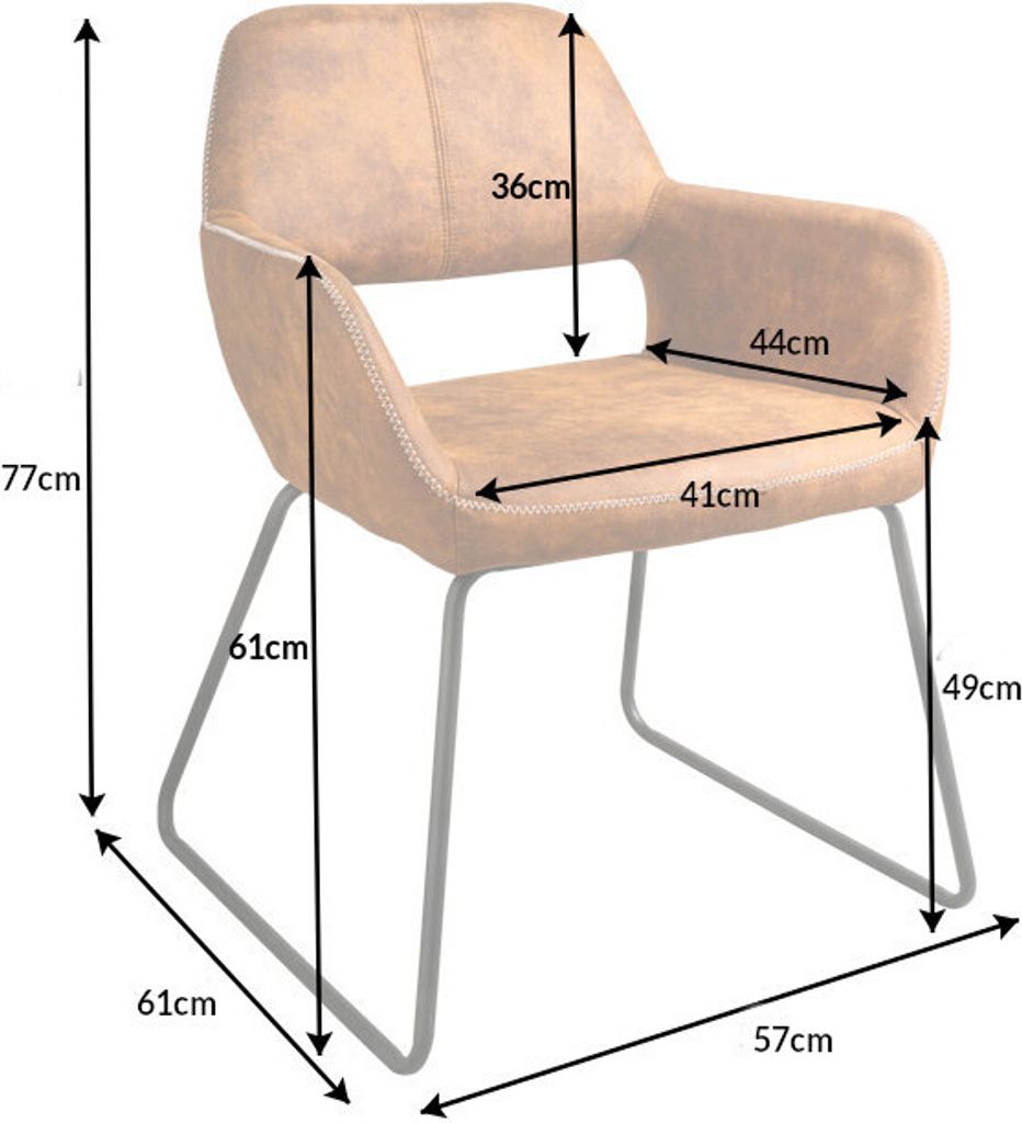Design Stuhl MUSTANG antik braun Microfaser mit Armlehne Produktbild 
