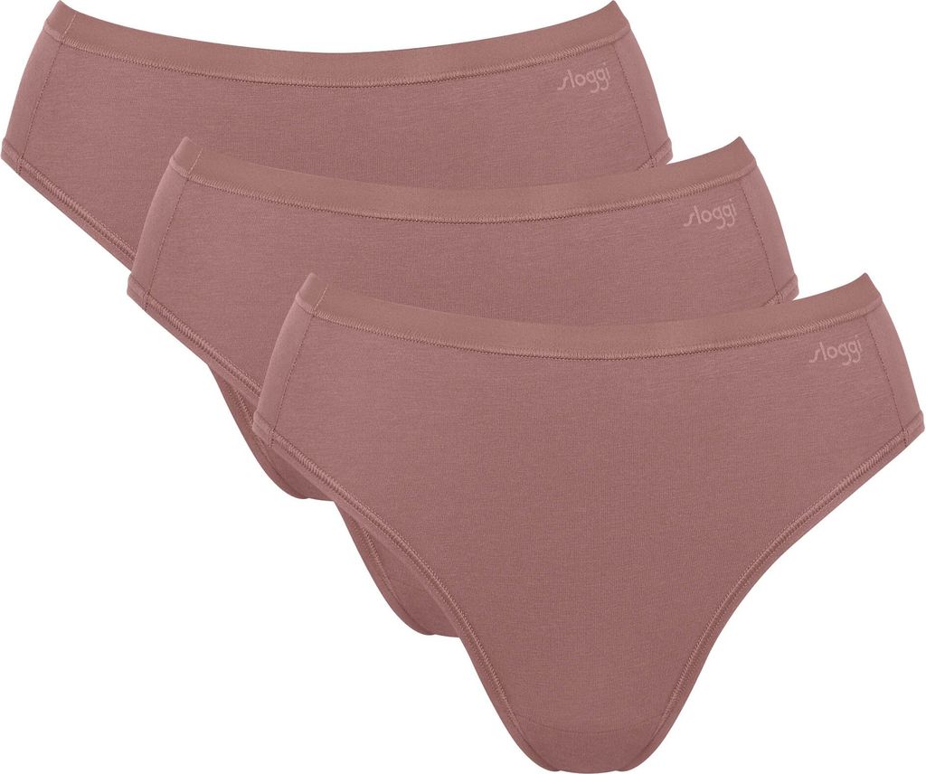sloggi Damen Tai-Slip 3-Pack GO Daily Baumwolle Tai - CACAO - Größe M