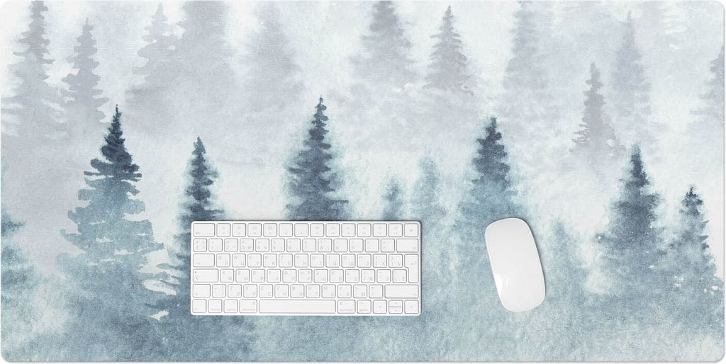 Aquarell Nebelwald – Schreibtischunterlage – Rutschfeste Tischunterlage – Schreibtischmatte für Büro & Zuhause – Schreibunterlage – Mau...