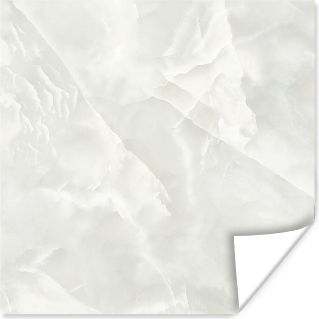 MuchoWow Poster Marmor - Grob - Weiß 100x100 cm - Babyzimmer