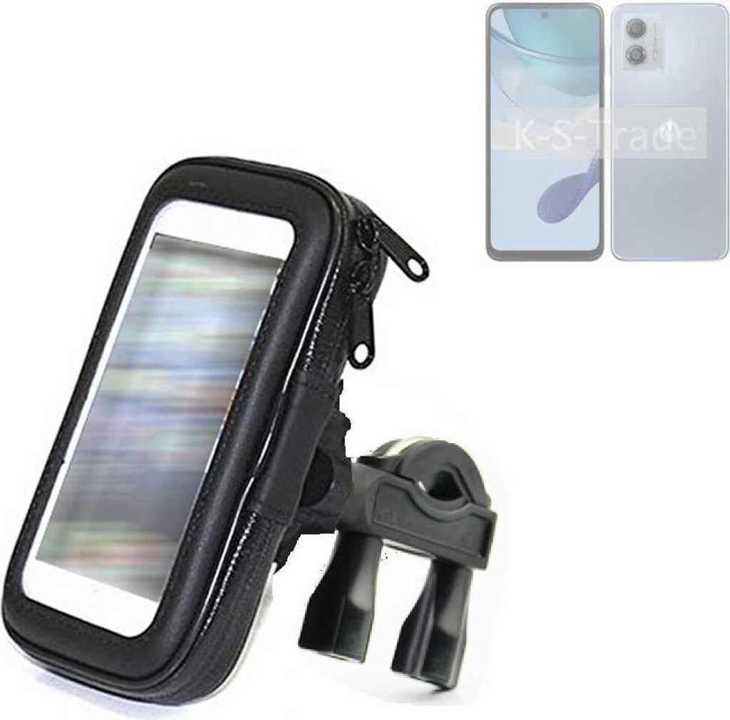 K-S-Trade Fahrrad-Halterung kompatibel mit Motorola Moto G53y 5G Handy-Halterung Halter Lenkstange Fahrradhalterung Motorrad Bike Mount