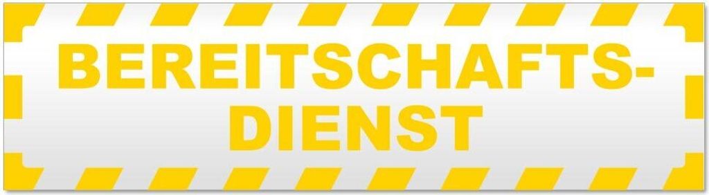 Kiwistar - Autoaufkleber - Gelb - 20 x 5,3 cm - Bereitschaftsdienst gestreift - Hinweis Aufkleber Sticker für Auto, Kfz, Fahrrad, PKW, LKW