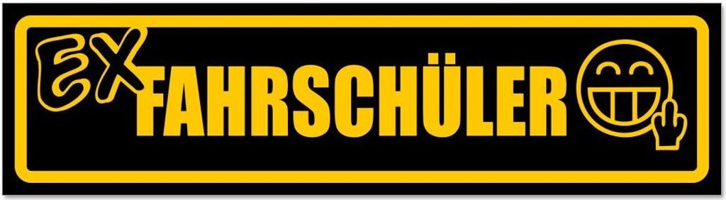 Kiwistar - Autoaufkleber - Gelb - Schwarz - 60 x 16 cm - E x Fahrschüler - Hinweis Aufkleber Sticker für Auto, Kfz, Fahrrad, PKW, LKW