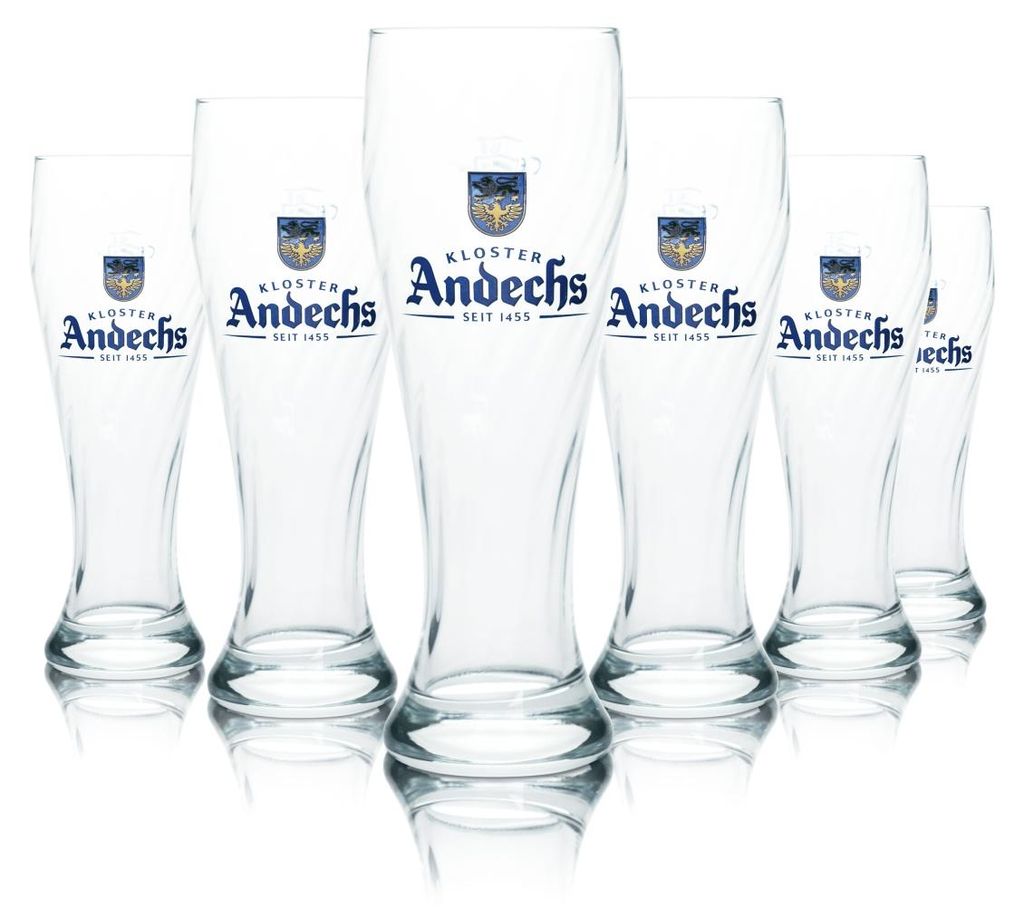 6x Andechs Glas 0,5l Weißbier Hefe Kristall Weizen Gläser Produktbild 