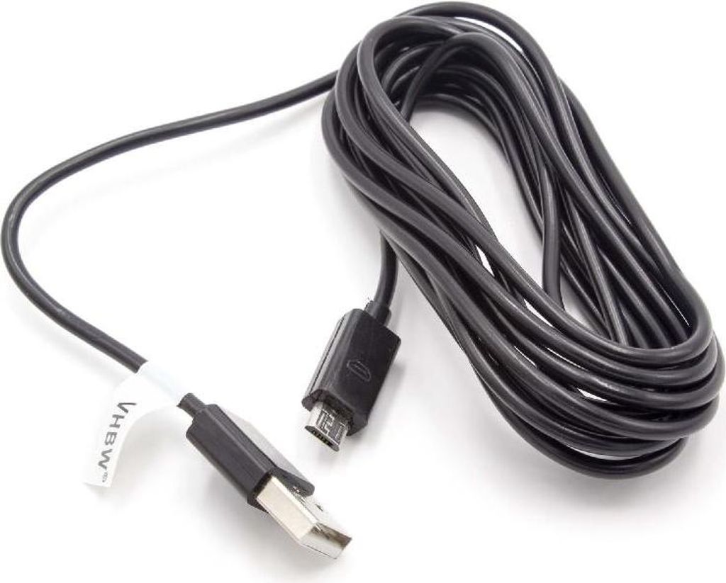vhbw Universal Kabel USB-A auf Micro-USB für diverse Geräte wie Smartphone, Tablet, Festplatte - Daten- & Ladekabel, 300 cm Schwarz