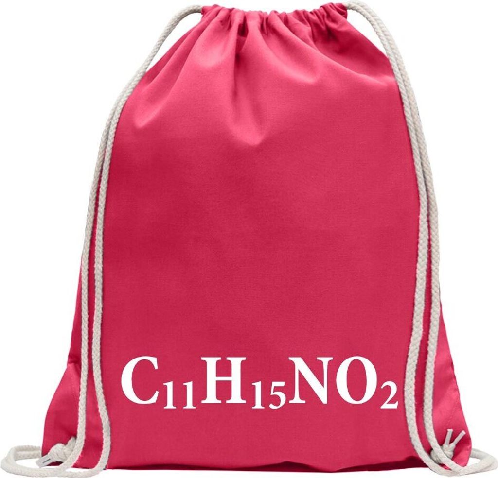 Kiwistar - Turnbeutel - pink - C11H15NO2 - MDMA Formel - Fun Rucksack Sport Beutel Gymsack Baumwolle mit Ziehgurt