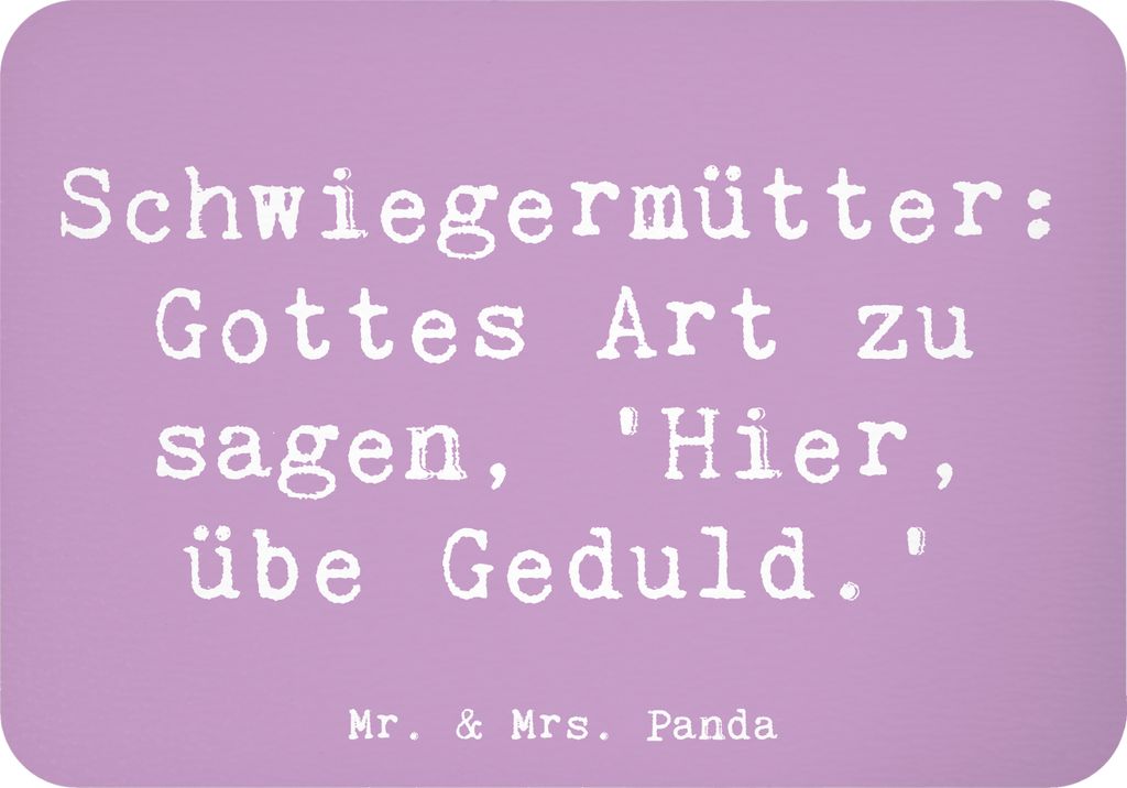 Mr. & Mrs. Panda magnet Spruch Schwiegermutter Geduld - Lavendeltraum - Geschenk, Freude, Kühlschrankmagnet, Notizhalter, Humor, Verbindung, Pinnw...