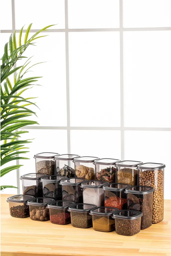 Set 18 Pezzi Hermia Concept Cucina Antracite - Organizer Salvaspazio