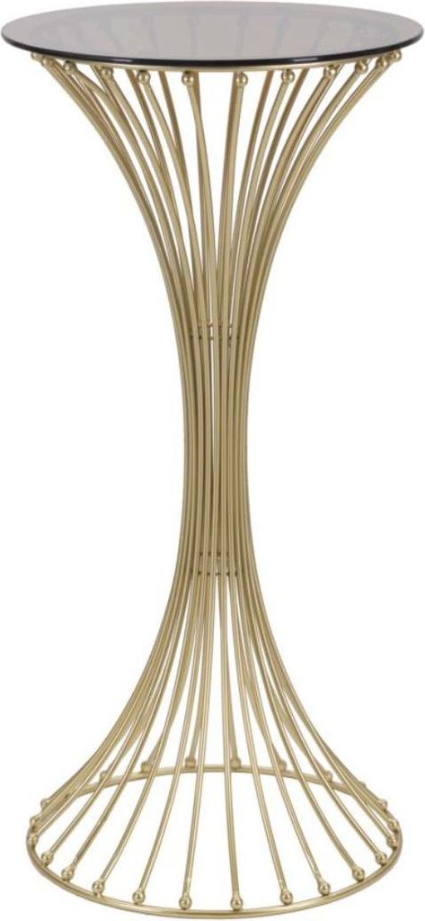 Beistelltisch Tavolo 50 x 50 x 103 cm Metall Glas Gold