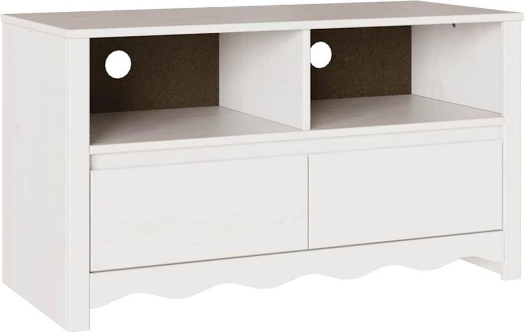 TV-Schrank Drammen Weiß 99 x 43 x 55 cm Massivholz Kiefer