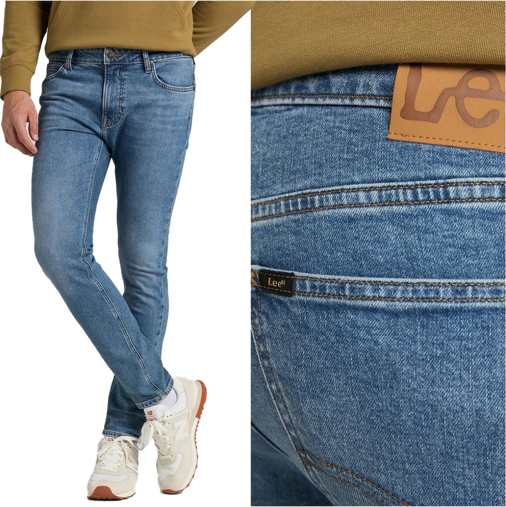 LEE, Herren Jeanshosen, Skinny fit, MALONE, W34 L34, Blau, Jeans, baggyjeans, buggy