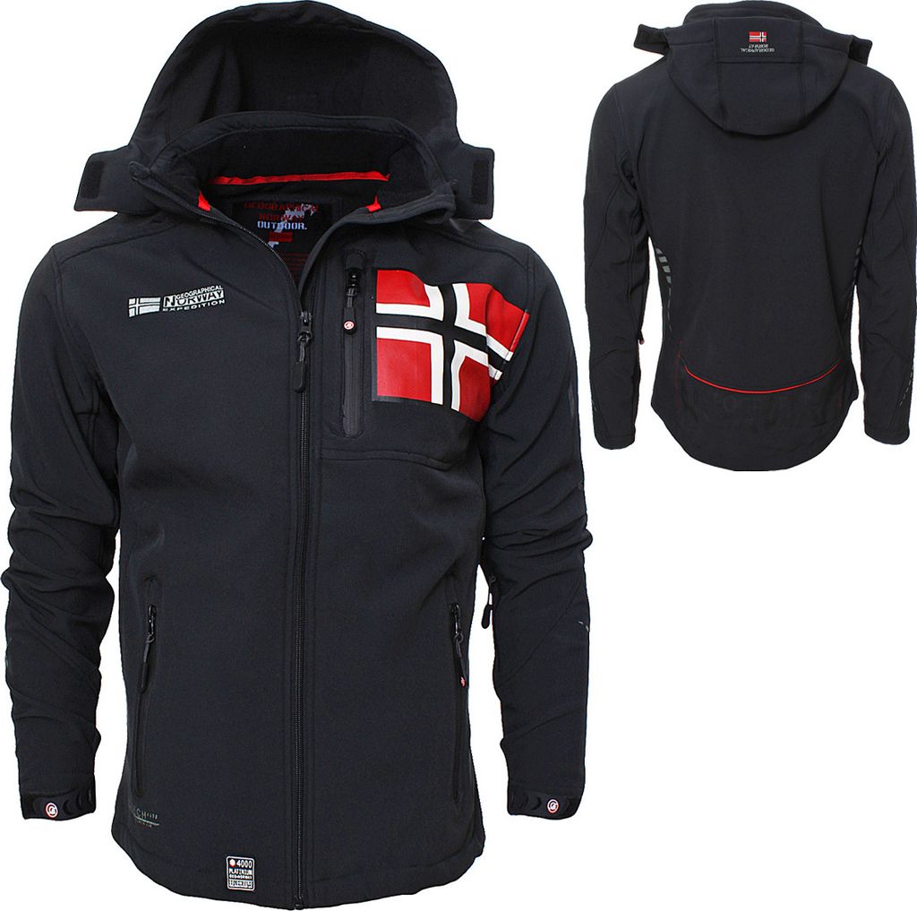 Geographical Norway Herren Softshell Jacke G-ROVA Outdoor, Schwarz, Größe S