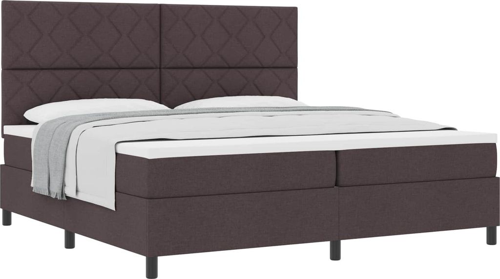 Boxspringbett mit Matratze Dunkelbraun 200 x 200 cm Stoff