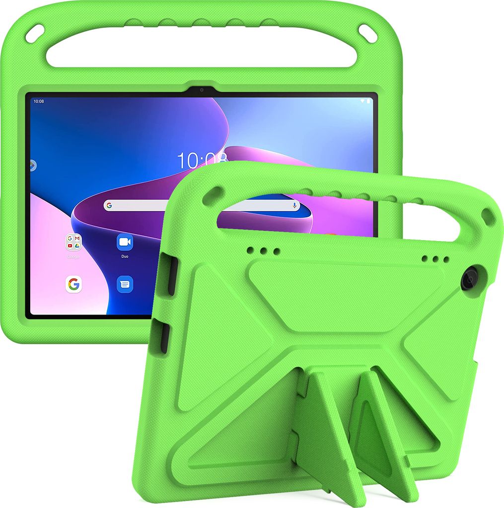 Hülle für Lenovo Tab M10 3rd Gen TB-328 10,1 Zoll, Leichte Stoßfeste Eva Kinder Schutzhülle mit Griff und Faltbarem Ständer Grün