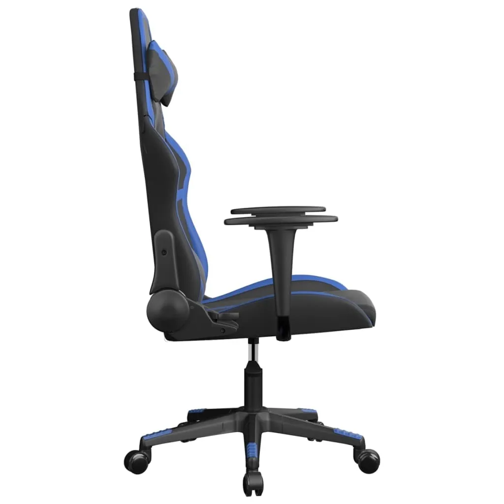 Sedia da gioco in ecopelle nera e blu - 4