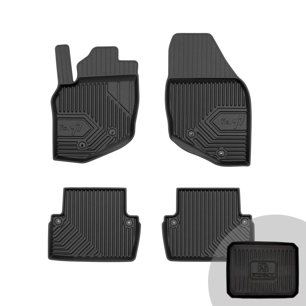 FROGUM No.77 Gummimatten Ganzjahresset von Auto Fußmatten Autofussmatten für Volvo XC70 I 2000-2007