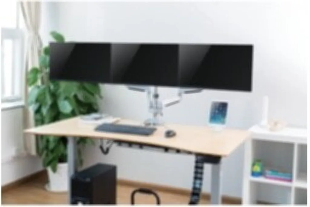 Support de bureau triple écran pour moniteur LCD et bras réglable - 4