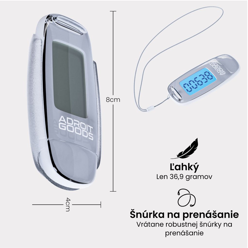 Krokomer AdroitGoods s klipom a prenosnou šnúrou - Obrázok produktu 9