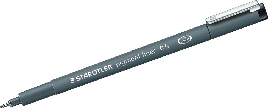 Staedtler - Fineliner Pigment 308 0,6 mm nero | 1 pezzo | 10 pezzi
