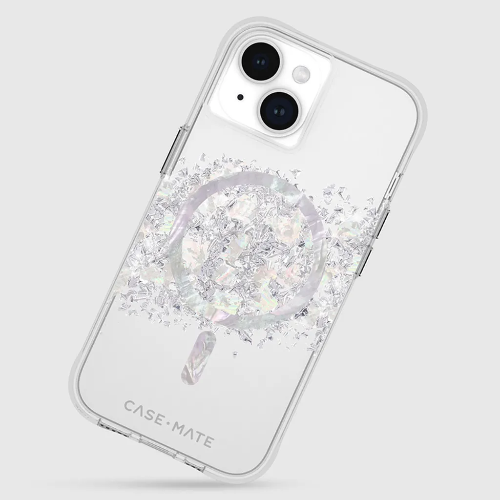 Étui de protection iPhone 15 MagSafe transparent avec motif nacre - 8