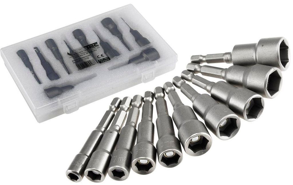 ChiliTec Steckschlüssel Bitsatz 10-teilig mit Magnet Halter Produktbild 