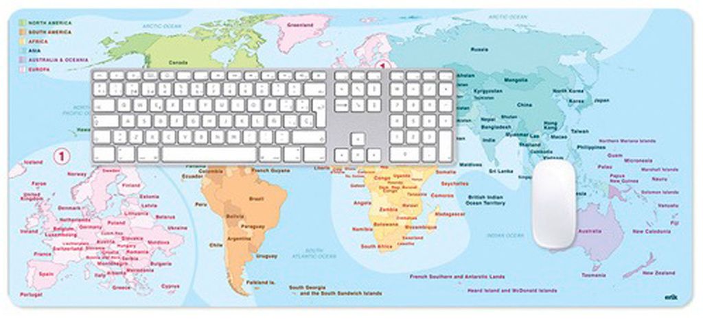 Tapis de souris de jeu - carte du monde - extra large - Image du produit 