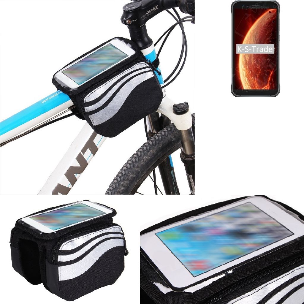 K-S-Trade Rahmentasche Fahrrad-Halterung kompatibel mit Blackview BV4900 Rahmenhalterung Fahrrad Handyhalterung Fahrradtasche Handy Smartphone