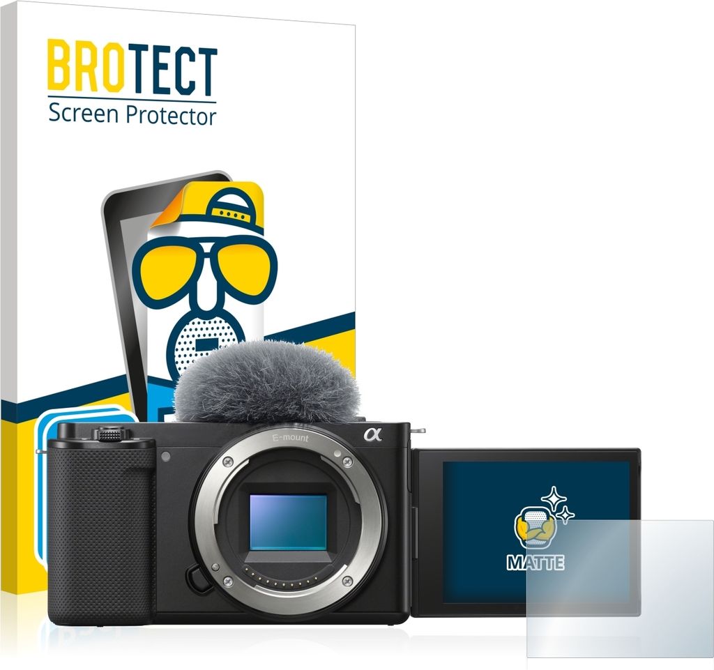 2x BROTECT Schutzfolie für Sony Alpha ZV-E10 Displayschutz Displayschutzfolie Folie Matt Entspiegelungsfolie