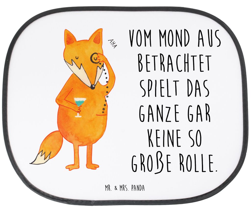 Mr. & Mrs. Panda Sonnenschutz Fürs Auto Fuchs Lord - Weiß - Geschenk, Sonnenblende, Weise, Seitenscheibe, Mond, saugnapf, Schick, Cocktail, Spruc...